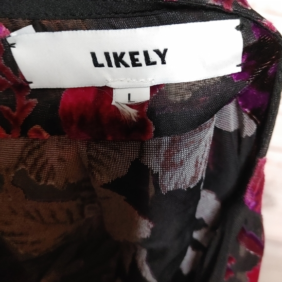 SOLD LIKELY velvet burnout blouse size L - Picture 9 of 11